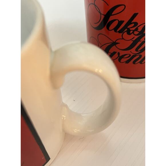 Vtg Saks Fifth Avenue Coffee Mug Tea John Buck Red Black Made England Set Of 2 - Picture 9 of 13